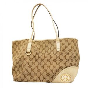 Gucci Tote Bag GG Canvas 169946 Canvas Brown Gold Hardware Women's